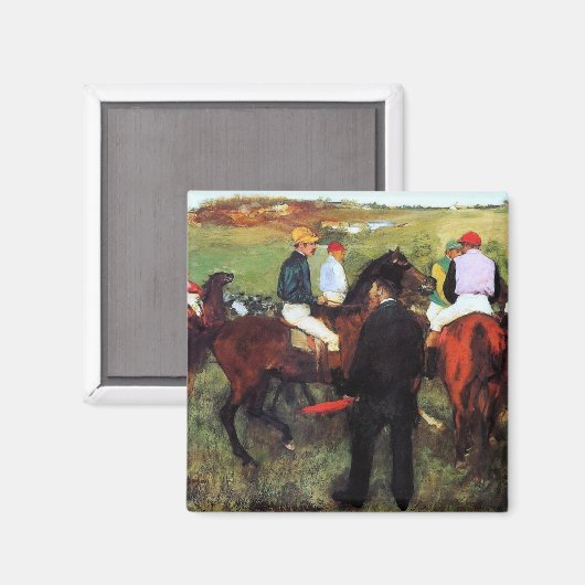 Degas - Racepaarden - Impressionisme Schilderen Magneet (Voorkant / Achterkant)