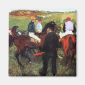 Degas - Racepaarden - Impressionisme Schilderen Magneet (Voorkant)