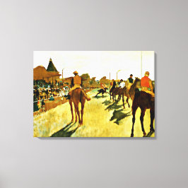 Degas: Racepaarden voor de strengen Canvas Afdruk