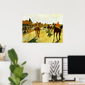 Degas: Racepaarden voor de strengen Poster (Thuiskantoor)