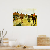 Degas: Racepaarden voor de strengen Poster (Keuken)