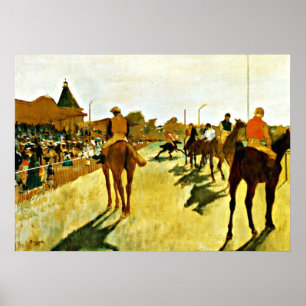 Degas: Racepaarden voor de strengen Poster