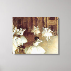 Degas' Rehearsal on Stage Canvas Afdruk