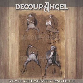 Degas - Studies van een Jockey Decoupage Tissuepapier