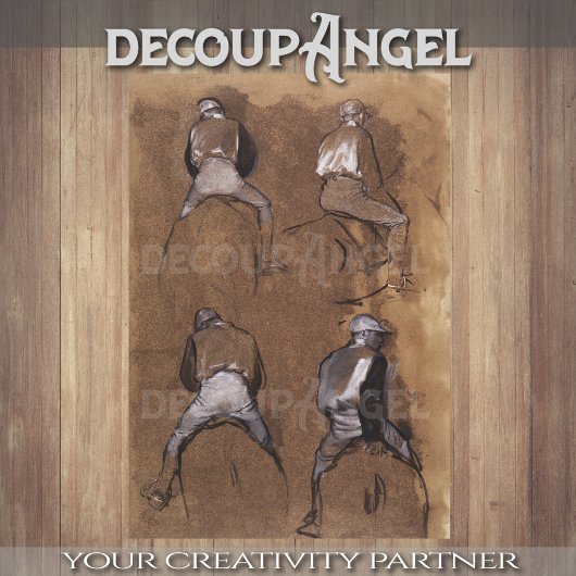 Degas - Studies van een Jockey Decoupage Tissuepapier