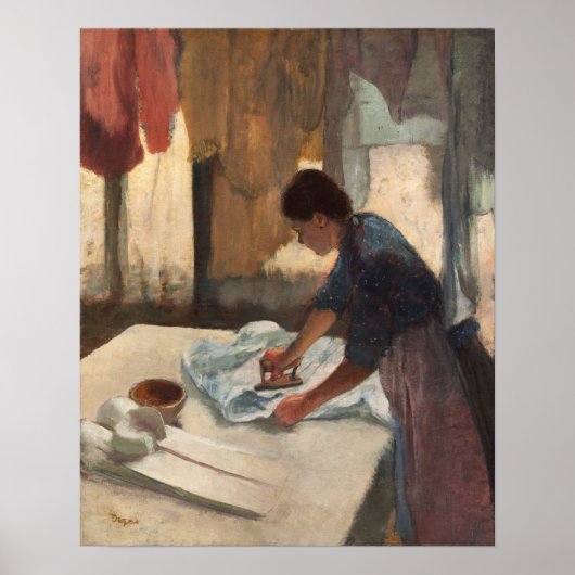 Degas - Vrouw Ironing Poster (Voorkant)