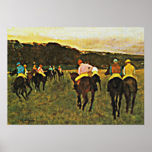 Degas - Wedrennen in Longchamp Poster