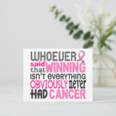 Degene die Breast Cancer zei Briefkaart (Staand voorkant)