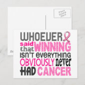 Degene die Breast Cancer zei Briefkaart (Voorkant / Achterkant)