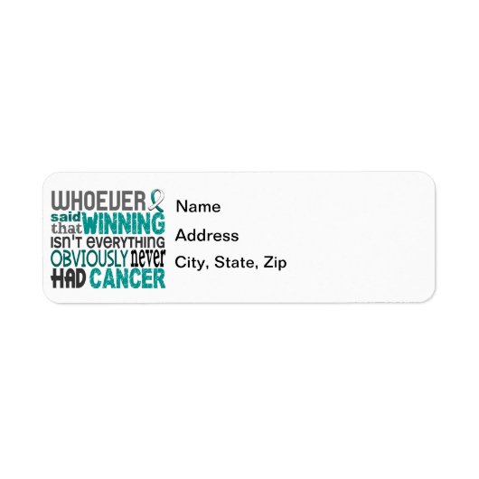 Degene die Cervical Cancer zei Etiket (Voorkant)