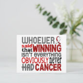 Degene die hoofd en nekkanker heeft verteld briefkaart (Staand voorkant)