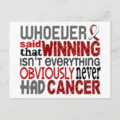 Degene die hoofd en nekkanker heeft verteld briefkaart (Voorkant)