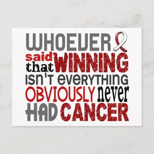 Degene die hoofd en nekkanker heeft verteld briefkaart (Voorkant)