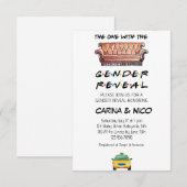 Degene met het Gender Reveal Baby shower Invite Kaart (Voorkant / Achterkant)