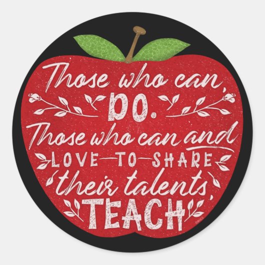 Degenen die de schooldocent Rood Apple kunnen aanl Ronde Sticker (Voorkant)