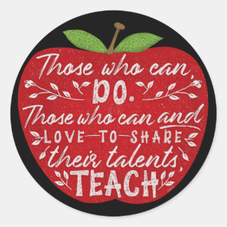 Degenen die de schooldocent Rood Apple kunnen aanl Ronde Sticker