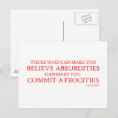 Degenen die je kunnen laten geloven in absurditeit briefkaart (Voorkant / Achterkant)