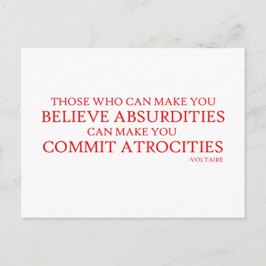 Degenen die je kunnen laten geloven in absurditeit briefkaart (Voorkant)
