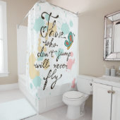 Degenen die niet springen zullen nooit vliegen douchegordijn (In situ)