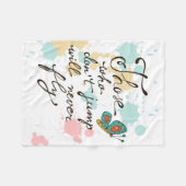 Degenen die niet springen zullen nooit vliegen fleece deken (Voorkant (Horizontaal))