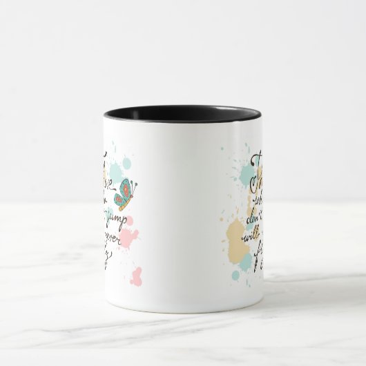 Degenen die niet springen zullen nooit vliegen mok (Midden)