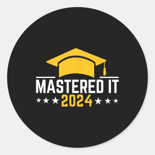 Degree Afstuderen Mastered IT 2024 Ronde Sticker (Voorkant)