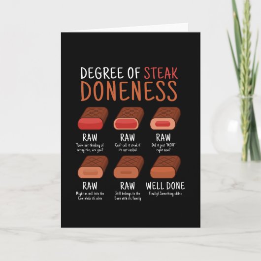 Degree Of Steak Doneness Meat Grill BBQ Kaart (Voorkant)