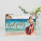 degressivatie tropische strandscène uitnodiging (Staand voorkant)