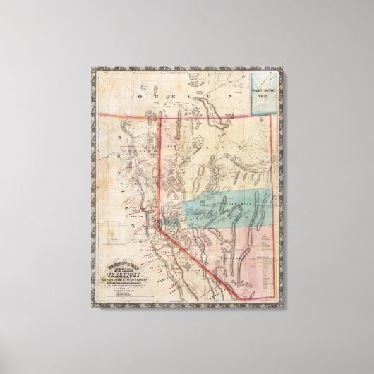 DeGroot's Kaart van Nevada Territory Canvas Afdruk (Voorkant)