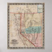 DeGroot's Kaart van Nevada Territory Poster (Voorkant)