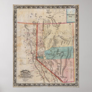 DeGroot's Kaart van Nevada Territory Poster