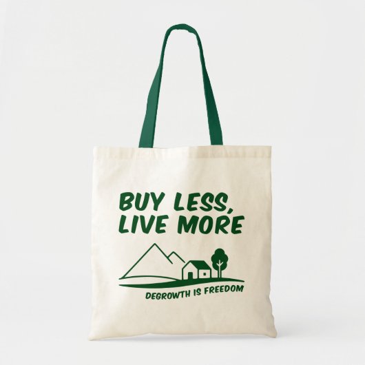 Degrowth Is Freedom: Buy Less, Live More Tote Bag (Voorkant)