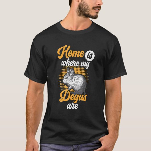 Degu is mijn thuis Rodent common Degu T-shirt (Voorkant)