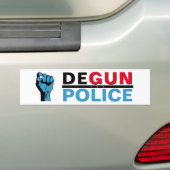 DEGUN THE POLICE BUMPERSTICKER (Op auto)