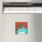 Degus met Polka Dots Magneet (Insitu (Vaatwasser))