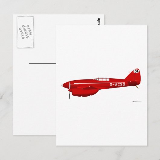 DeHavilland DH-88 Comet Briefkaart (Voorkant / Achterkant)