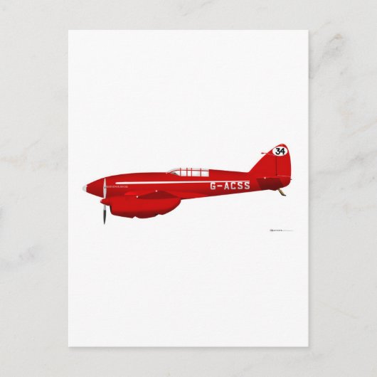 DeHavilland DH-88 Comet Briefkaart (Voorkant)