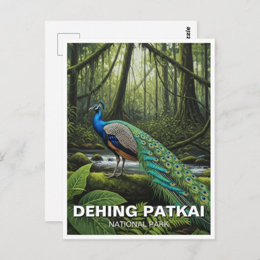 Dehing Patkai Nationaal Park India Reizen Briefkaart (Voorkant / Achterkant)