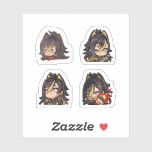 Dehya Genshin Impact 4 stickers op een vel