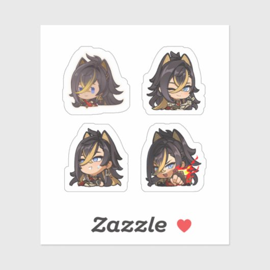 Dehya Genshin Impact 4 stickers op een vel (Vel)