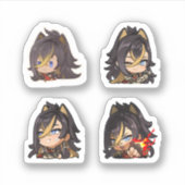 Dehya Genshin Impact 4 stickers op een vel (Voorkant)