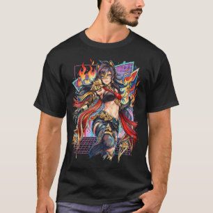 Dehya Genshin Impact Kleimor Pyro Krijger Vaporwa T-shirt