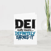 Dei Definitely Earned It Motivational  Kaart (Voorkant)