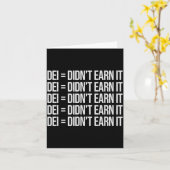 Dei Didn't Earn It Funny Quote , Small, Black  Kaart (Gele Bloem)