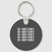 Dei Didn't Earn It Funny Quote , Small, Black  Sleutelhanger (Voorkant)