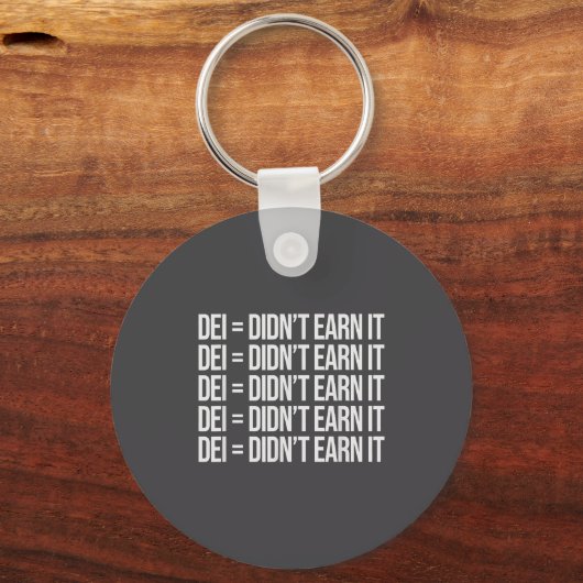 Dei Didn't Earn It Funny Quote , Small, Black  Sleutelhanger (Voorkant)