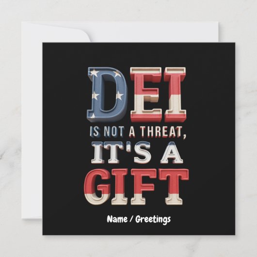 DEI is geen bedreiging, het is een geschenk De per Kaart (Voorkant)
