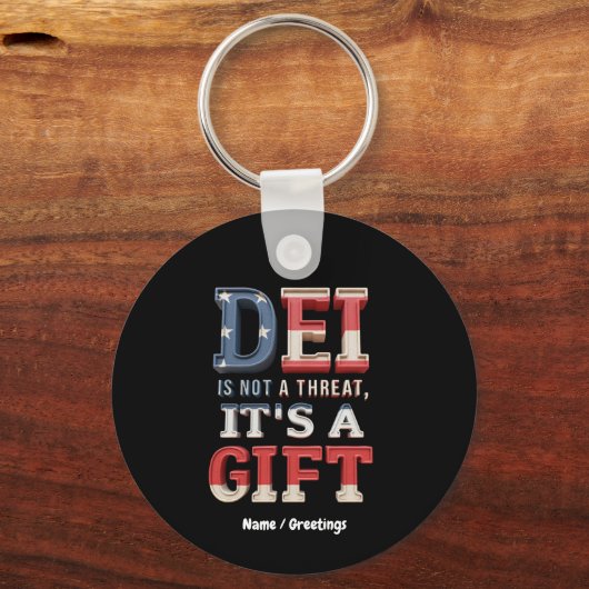 DEI is geen bedreiging, het is een geschenk De per Sleutelhanger (Voorkant)
