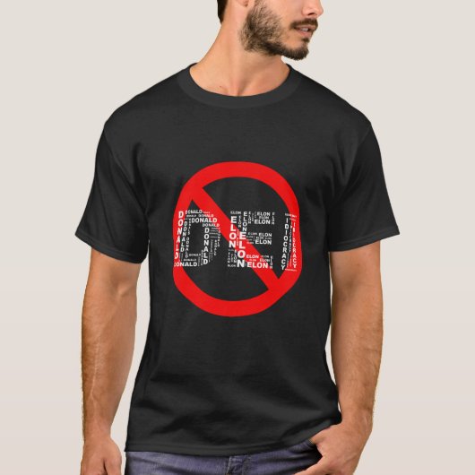 DEI (No Donald, Elon, Idiocratie) T-shirt (Voorkant)