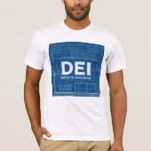 DEI Work Blauwdruk Technische tekening T-shirt (Voorkant)